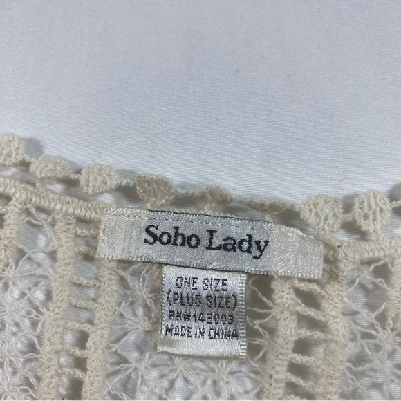 Soho Lady Boho Indian Crochet Vest Fringe Women’s one size cream beige - Picture 2 of 7